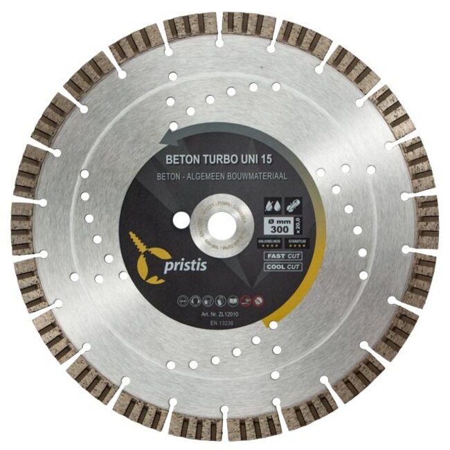 Diamantzaagblad 300/20,0 Pristis Beton Turbo Uni 15 35x3,0x15 22S Blank