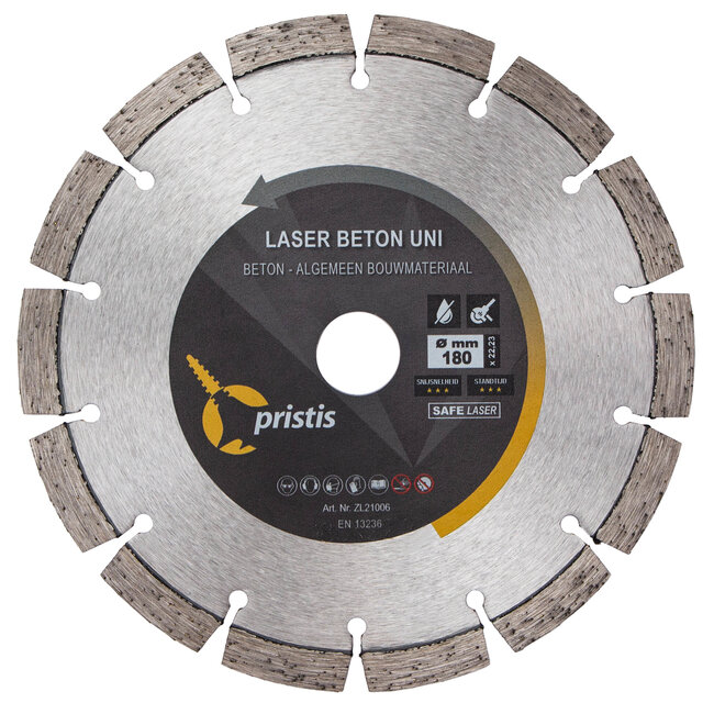 Diamantzaagblad 180/22,23 Pristis Laser Beton Uni 32x2,4x10 14S Blank