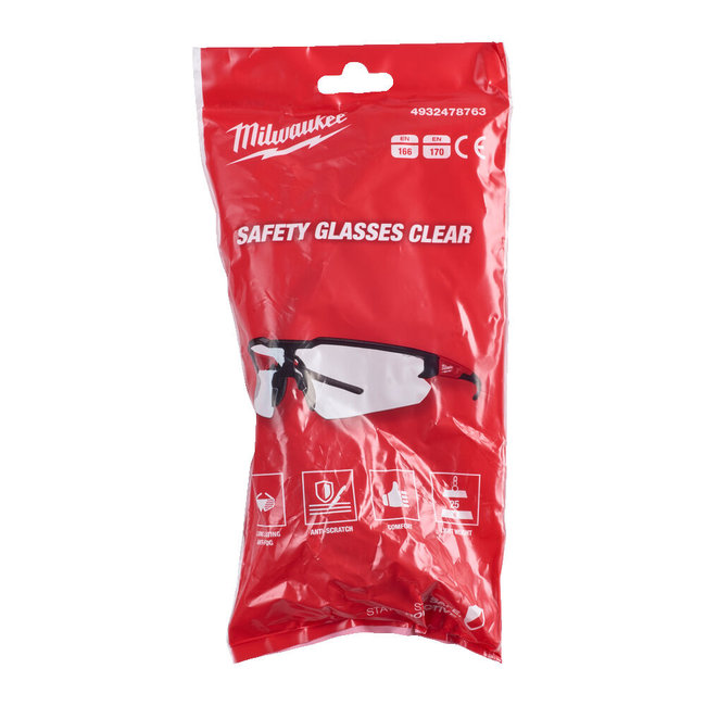 Milw. Veiligheidsbril helder - kraswerend & anti-condens 1pc