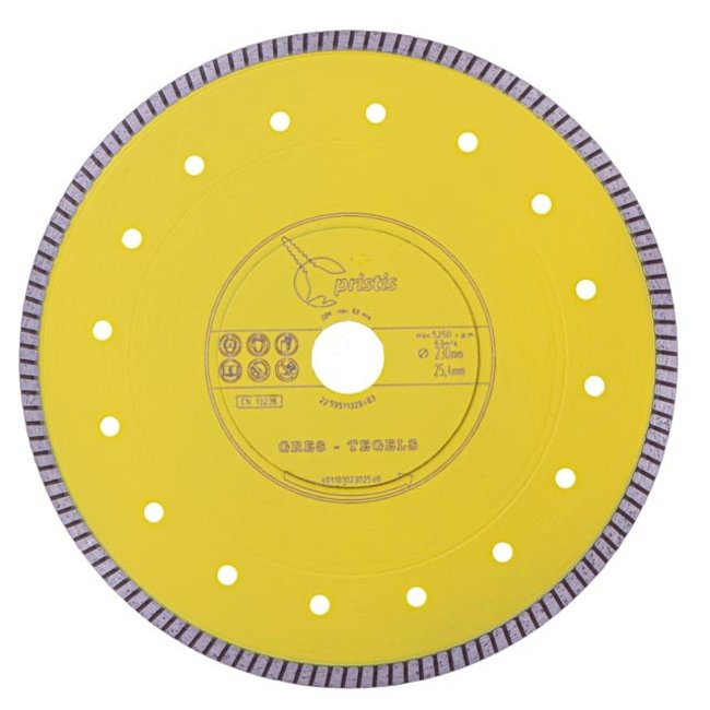 Diamantzaagblad 230/22,2mm x 1,6mm Gres-Turbo keramiek/graniet  geel