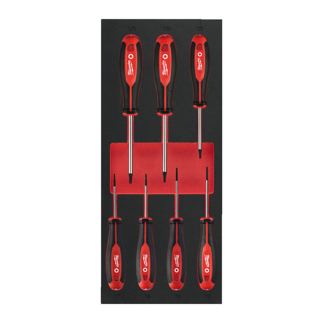 Milwaukee Tri Lobe Schroevendr. TX Foam Inlay Set 7 delig