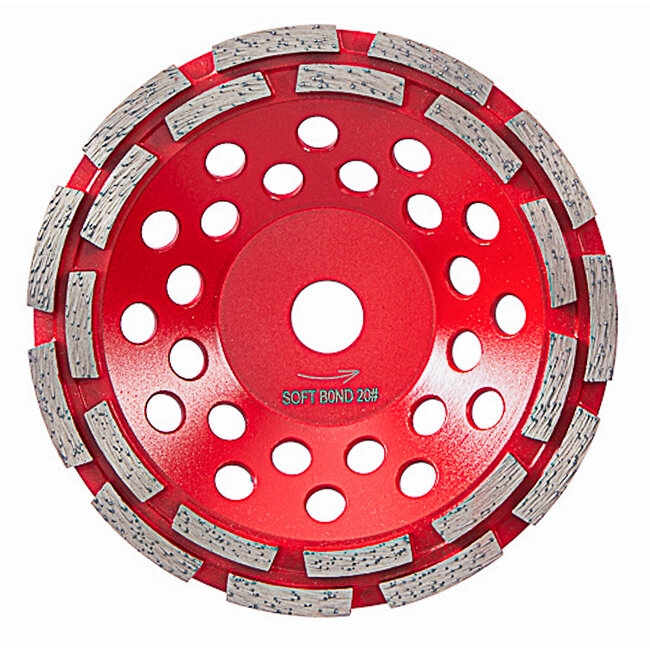 180/22,2mm Pristis komschijf 2 rij segm. Soft Rood