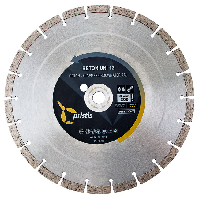 Diamantzaagblad 300/20,0 Pristis Beton Uni 12 40x3,2x12 21S Blank