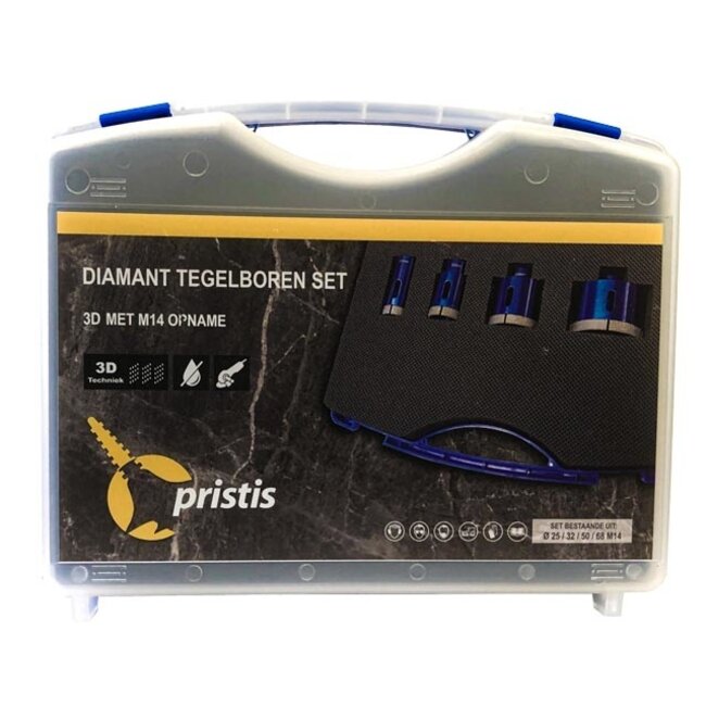 Tegelbr set Pristis 3D M14- 4-dlg groot / 25-32-50 & 68mm