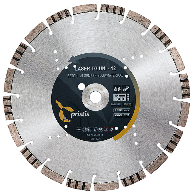 Diamantzaagblad 300/20,0 Pristis Laser TG Uni-12 40x3,0x12 20S Blank