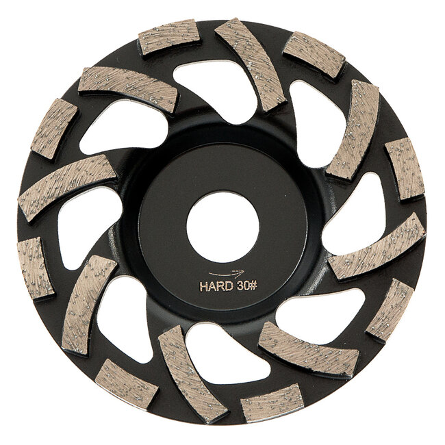 125/22,2mm Pristis komschijf Fan Cup segm. Hard Zwart