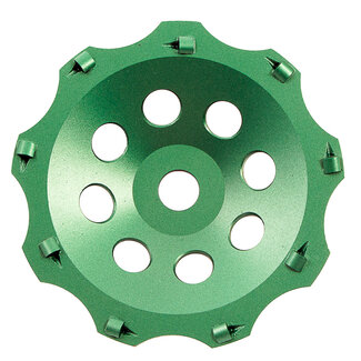 Pristis 180/22,2mm Pristis komschijf 9PKD segm. Cycloon Medium Groen