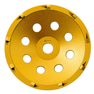 Pristis 180/22,2mm Pristis komschijf PKD segm. Medium Goud