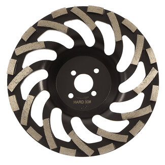 Pristis 180/22,2mm Pristis komschijf Fan Cup segm. Hard Zwart
