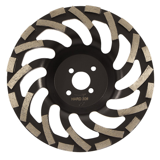 180/22,2mm Pristis komschijf Fan Cup segm. Hard Zwart