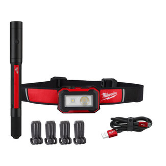 Milwaukee Milwaukee  IR HL450PL250 POWER PACK Hoofdlamp + zaklamp