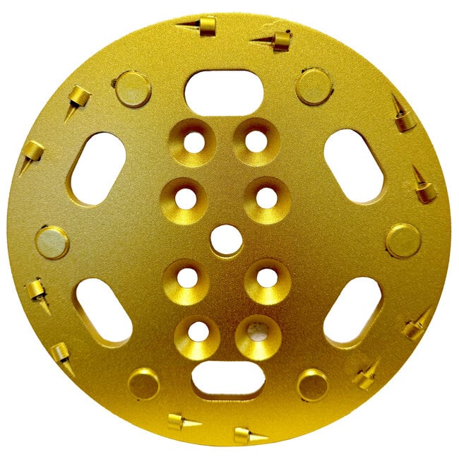 Schuurschijf 250mm 12 x PKD segm. - 6 x TCT dop Goud