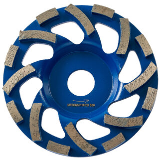 Pristis 125/22,2mm Pristis komschijf Fan Cup segm. Medium Blauw