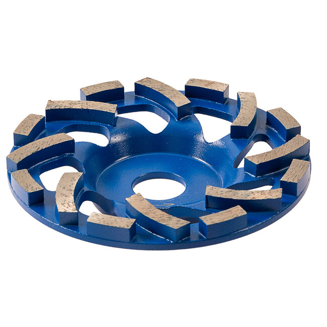 125/22,2mm Pristis komschijf Fan Cup segm. Medium Blauw