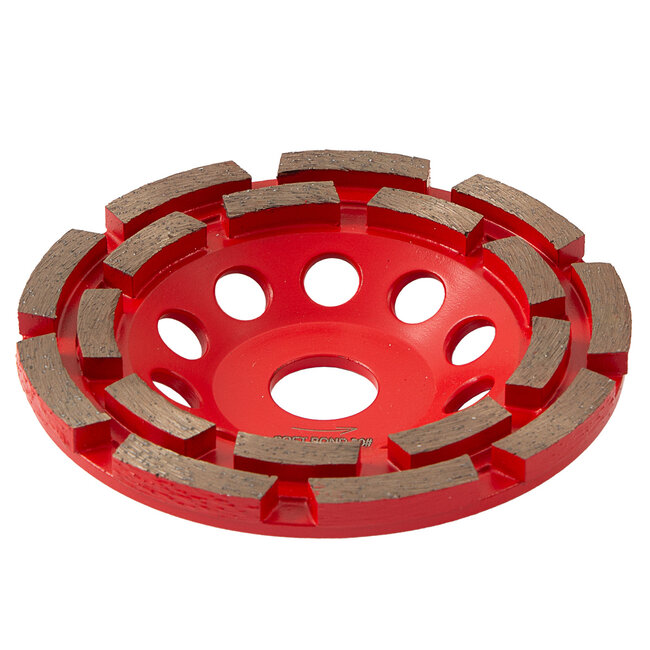 125/22,2mm Pristis komschijf 2 rij segm. Soft Rood