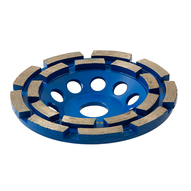 125/22,2mm Pristis komschijf 2 rij segm. Medium Blauw