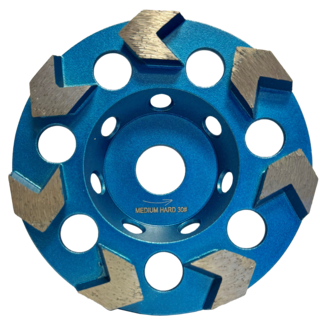 Pristis 125/22,2mm Pristis komschijf puntsegm. Medium Blauw