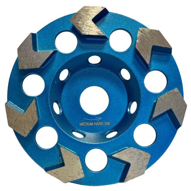 125/22,2mm Pristis komschijf 7 puntsegm. Medium Blauw