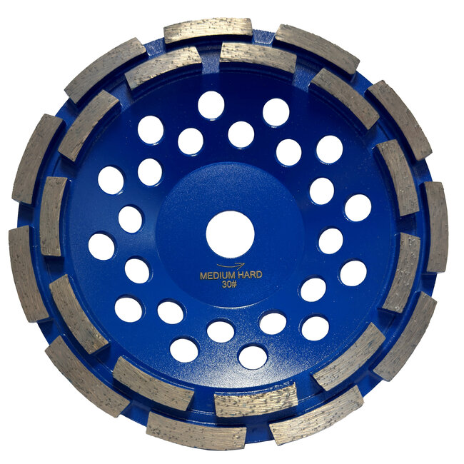 180/22,2mm Pristis komschijf 2 rij segm. Medium Blauw