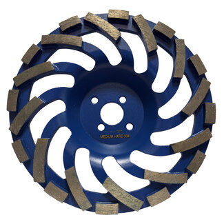 Pristis 180/22,2mm Pristis komschijf Fan Cup segm. Medium Blauw