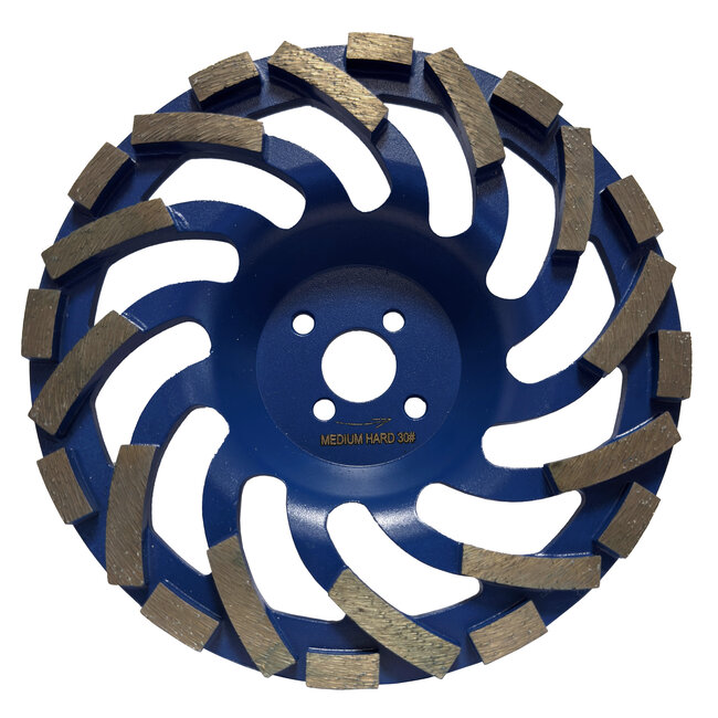 180/22,2mm Pristis komschijf Fan Cup segm. Medium Blauw