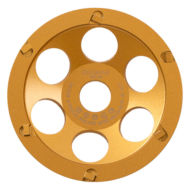 125/22,2mm DMG komschijf 6 PKD segm. Goud