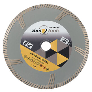 ZBM Diamondtools 200/22.23mm ZBM Sleuvenfreesblad Uni-HL-Universal