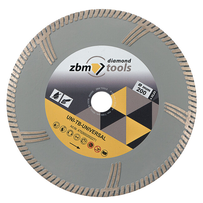 200/22.23mm ZBM Sleuvenfreesblad Uni-HL-Universal