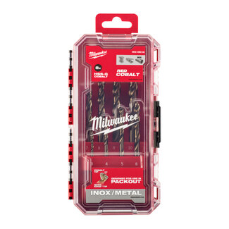 Milwaukee Milwaukee Red Cobalt Packout Friendly metalboren 8 delig Milwaukee Milwaukee Red Cobalt Packout Friendly metalboren 8 delig