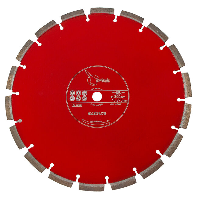 300/15,88mm Pristis Maxplus universeel rood handmuurzg