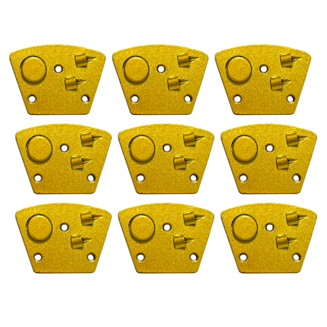 Schuurwings 2xPKD - 1xTCT DOP Blastrac 3xM6 - Goud Grof 1/4"