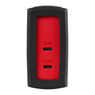 Milwaukee Milwaukee Dubbele USB-C Adaptor (100W + 20W) Milwaukee Milwaukee Dubbele USB-C Adaptor (100W + 20W)