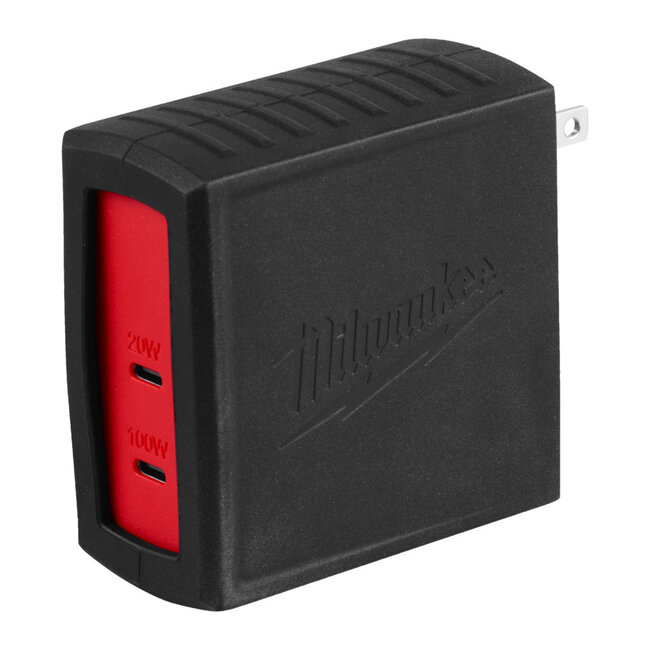 Milwaukee Dubbele USB-C Adaptor (100W + 20W)