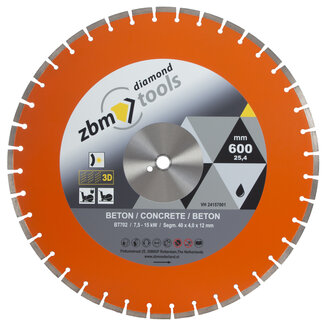 ZBM Diamondtools 600/25,4 - 4,0x12mm BT702 7,5-15kW Beton Verkeersoranje