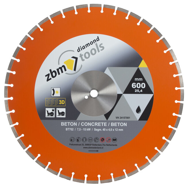 600/25,4 - 4,0x12mm BT702 7,5-15kW Beton Verkeersoranje