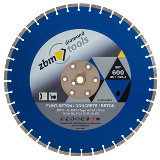 ZBM Diamondtools 600/35R25,4 - 4,5x12mm BT318 50-80Pk Flint-Beton Blauw