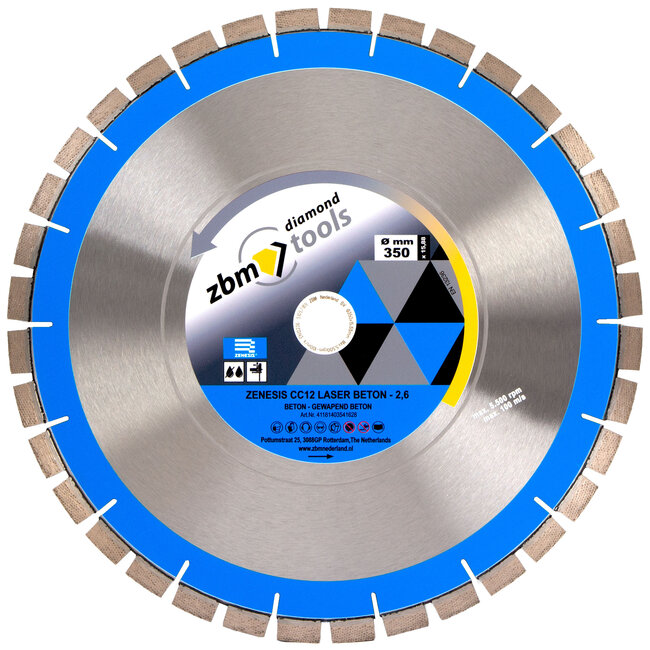 ZBM Diamondtools 350/15,88mm ZBM Zenesis CC12 Laser beton 10+2mm