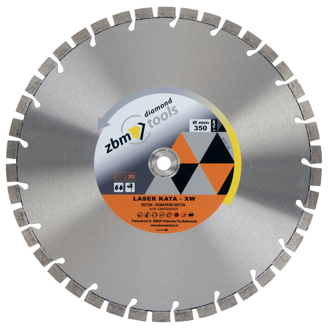 Diamantzaagblad 350/15,88 ZBM KATA-XW 3D Laser Beton Blank