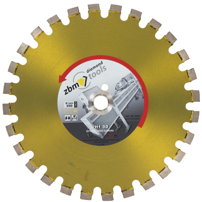 Diamantzaagblad voor extreem harde klinkers 350 x 25.4 mm