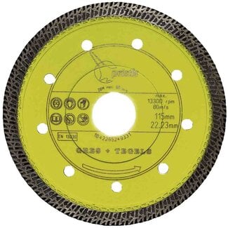 Pristis 115/22,2mm x 1,4mm Gres - keramiek/graniet geel Pristis 115/22,2mm x 1,4mm Gres - keramiek/graniet geel
