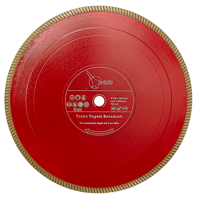350/25,4 Pristis Turbo Tegels Keramiek 3cm - 2,6x10 CR- rood