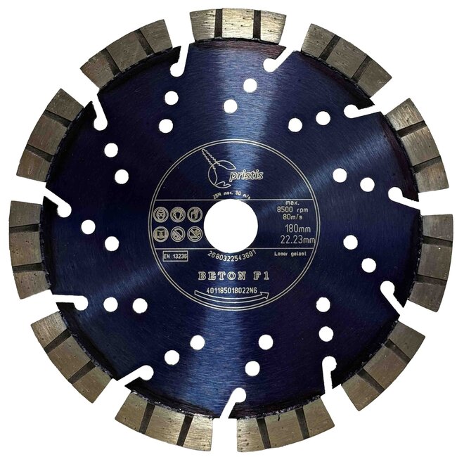 180/22,2mm Pristis Beton F1 turbo segment metallic blauw
