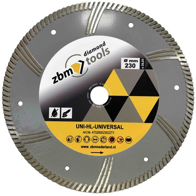 230/22.23mm ZBM Sleuvenfreesblad Uni-HL-Universal