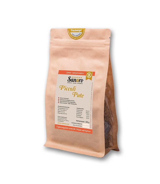 Luftgetrocknete Piccolis aus Fleisch von der Pute (200g)