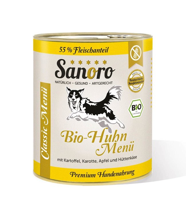 Classic Menü Bio-Huhn mit 55 % Fleischanteil,  Bio-Kartoffel und Bio-Karotte