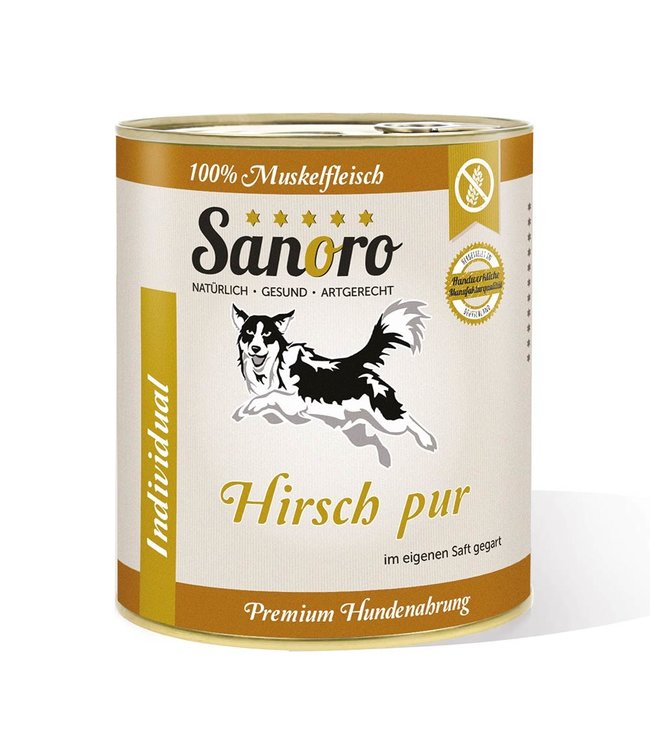 Pures Muskelfleisch vom Hirsch, Zutaten in Lebensmittelqualität, salzfrei