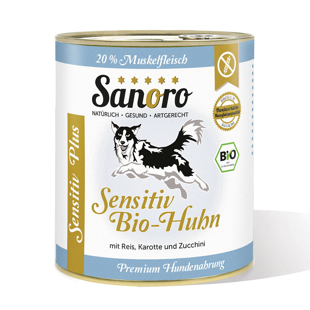 Menü Sensitiv PLUS Bio-Huhn mit Bio-Reis-purinarm und proteinreduziert ...