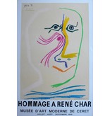Lithografie Henri Deschamps. Hommage a René Char Pablo Picasso 1969