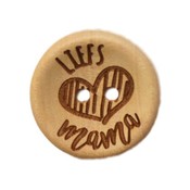 Houten knoop - Liefs mama - 20 mm