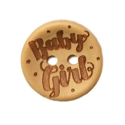 Houten knoop - Baby girl - 20 mm